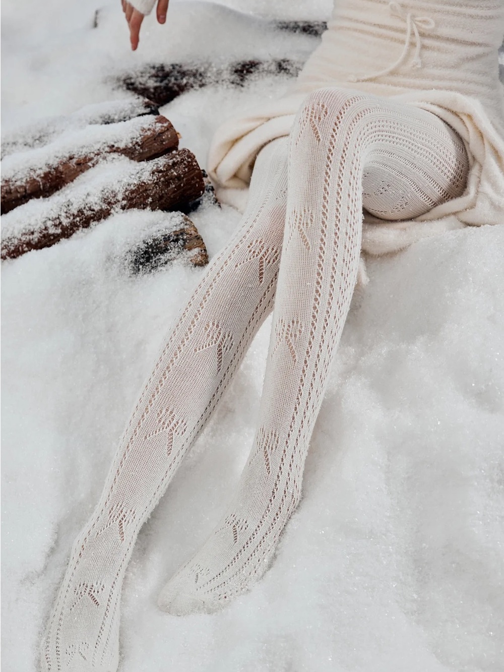 NEW LaceMade Snowflake Kintted Stockings